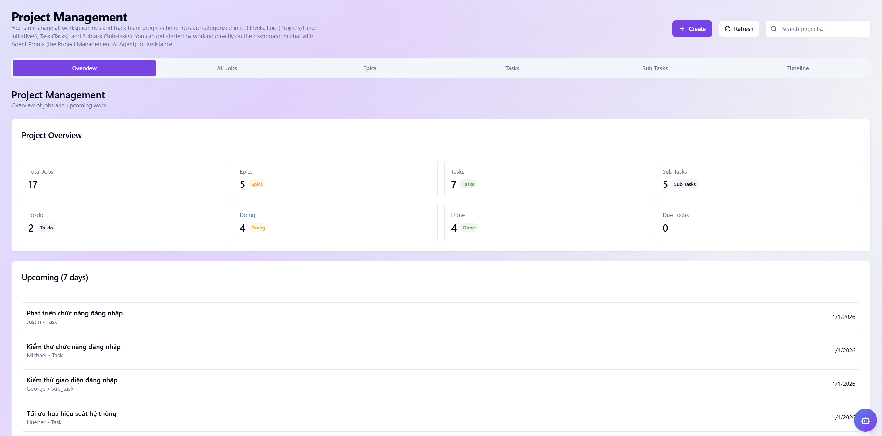 Project Management Dashboard